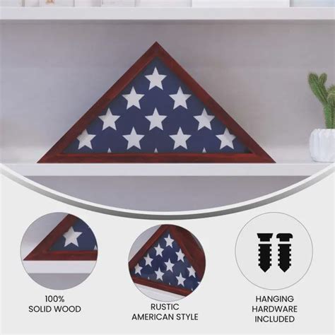 Rustic Wood Burial Flag Display Case