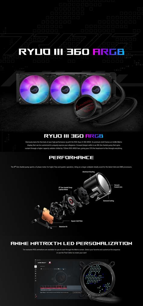 Asus Rog Ryuo Iii Argb Aio Liquid Cpu Cooler Rog Ryuo Iii Argb