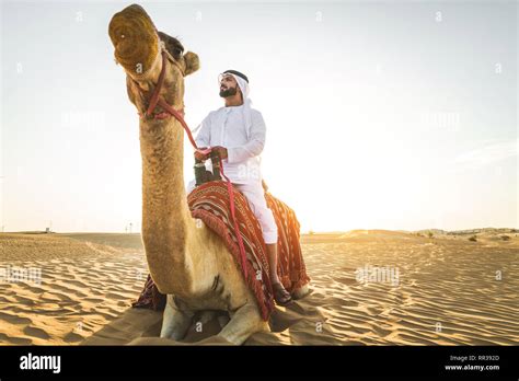 Arab Man Riding Camel On High Resolution Stock Photography And Images