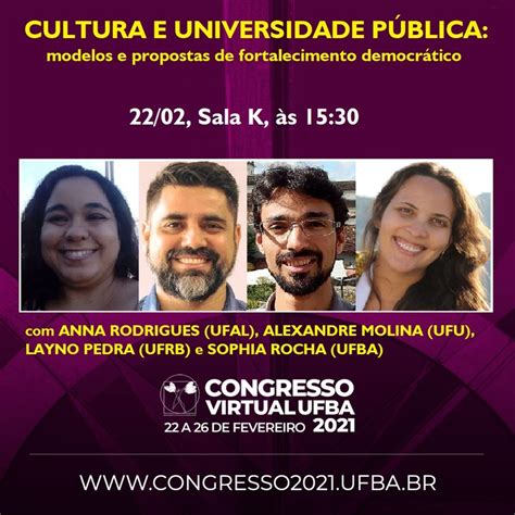 Produtora Cultural Da Ufal Participa De Congresso Virtual Da UFBA