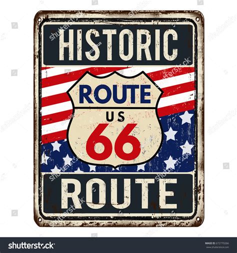 Route 66 Vintage Rusty Metal Sign Stock Vector (Royalty Free) 672779266 ...