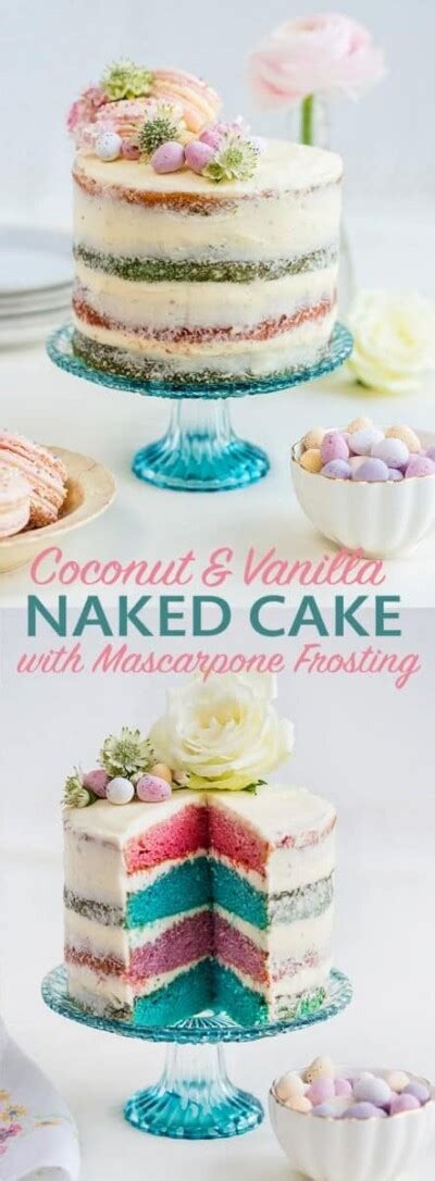 Coconut Vanilla Naked Cake Supergolden Bakes