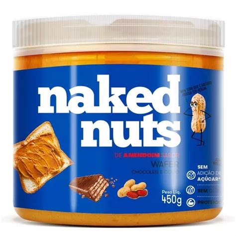 Pasta De Amendoim Sabor Wafer Chocolate E Coco Naked Nuts 450g