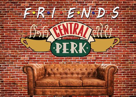 CapiSco 7X5FT Central Perk Friends Tv Show Theme Party Backdrop Red