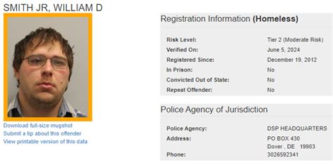 Homeless Sex Offender Notification Delaware State Police State Of Delaware