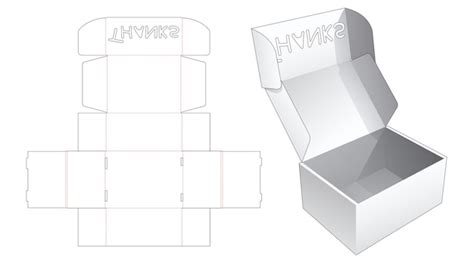 Caja De Pastel Plegable Con Plantilla Troquelada De Plantilla De