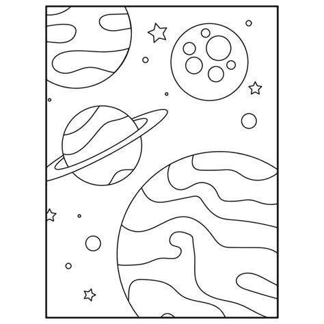 Pages De Livre De Coloriage De L Espace Pour Les Enfants Art