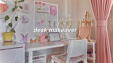 Aesthetic Desk Makeover 🎀 Pinterest Inspired Youtube