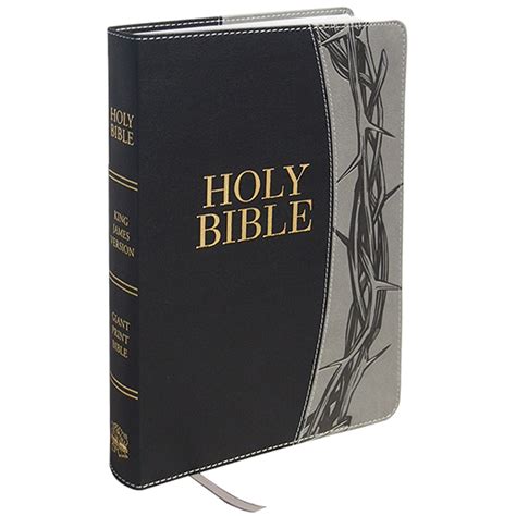 Kjv Giant Print Bible Blackgray Wcrown Simulated Leather Cam Books