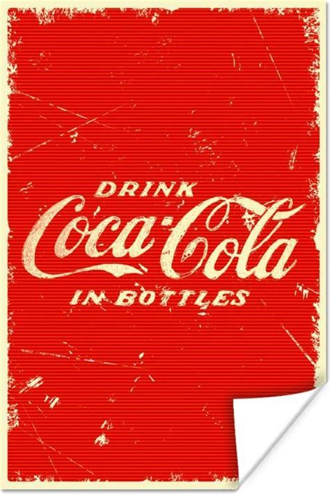 Poster Coca Cola Vintage Reclame Tekening 40x60 Cm Vaderdag