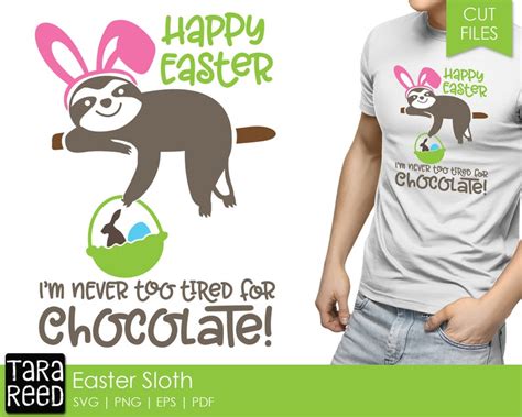 Easter Sloth Svg And Cut Files For Crafters Etsy