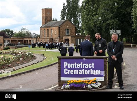 Guests Arrive At Pontefract Crematorium During Rob Cbe Burrow Funeral