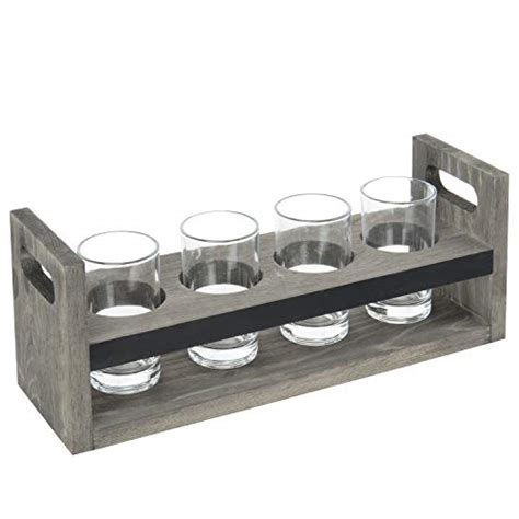 Mygift Piece Beer Flight Board Tasting Sampler Set With Chalkboard