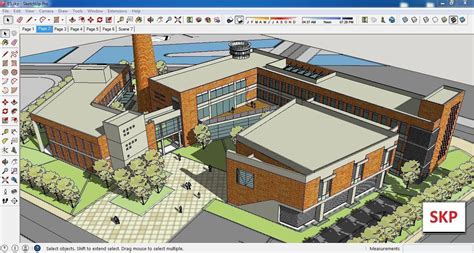 3d Model Sketchup Cultural Center E5 Cgtrader