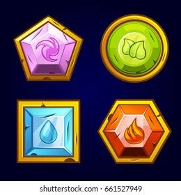 Vector Cartoon Four Natural Elements Icons Stock Vector Royalty Free