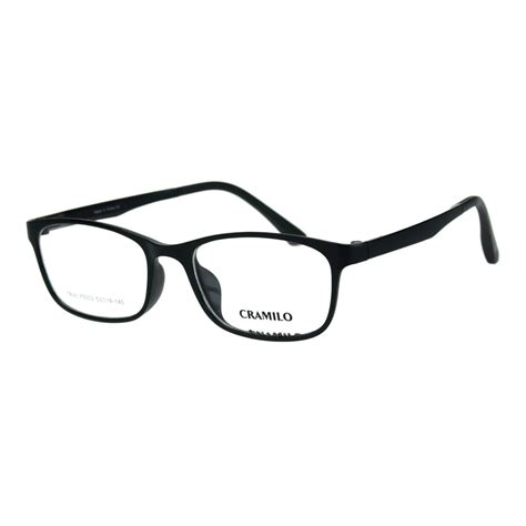 Mens Narrow Light Weight Indestructible Tr90 Plastic Optical Eyeglasses Frame Shiny Black