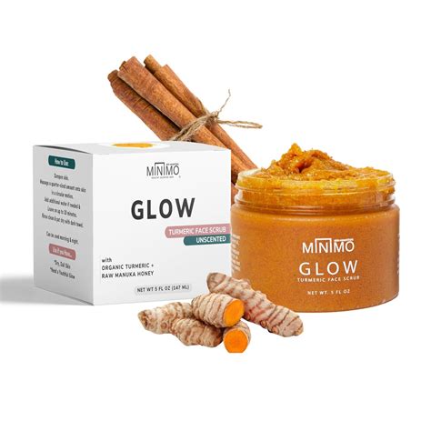 Minimo Glow Unscented Turmeric Face Scrub For Radiant Glowing Skin No Mix Ready