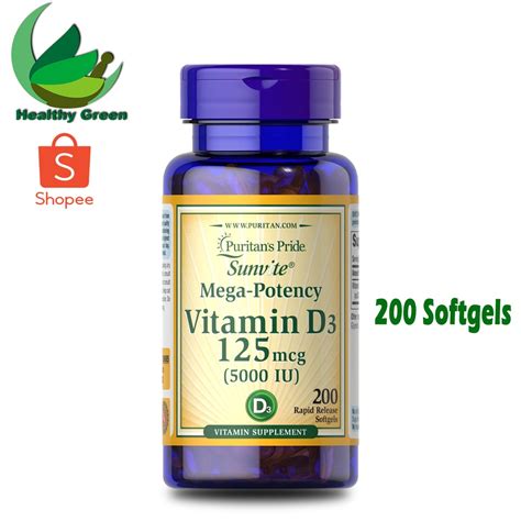 Jual Puritan Pride Vitamin D Iu Softgels Puritans Pride