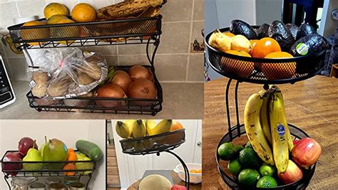 Iberg Tier Fruit Basket Mesh Fruit Bowl Basket Stand For Fruits