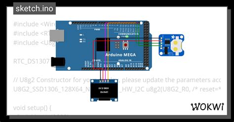 Arduino Mega 1306 OLED U8g2 Using RTC DS1307 To Display The Time