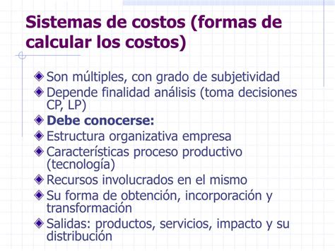 Ppt Notas Curso Nivelatorio De Costos Conceptos B Sicos Sobre Costos