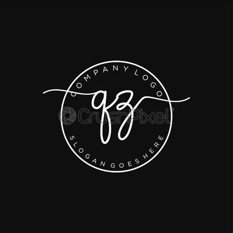 Initial Qz Handwriting Logo With Circle Template Vector Stock Vector