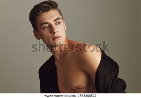 Guy Naked Torso Unbuttoned Jacket Looking Stock Photo Shutterstock