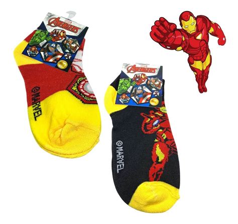 Kit Par Meias Infantil Marvel Homem Aranha Vingadores Safe Shop