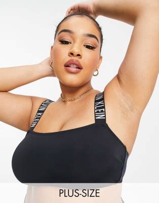 Calvin Klein Plus Size Logo Bandeau Bikini Set In Black ASOS