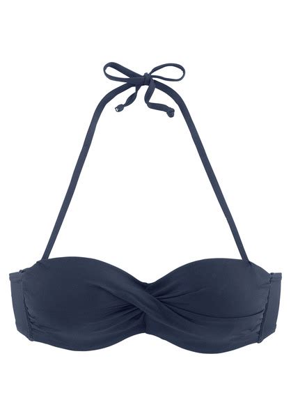 LASCANA Bügel Bandeau Bikini Top Simple schwarz Cup A 32