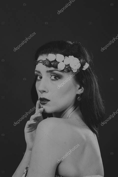 The Mysterious Brunette In Black And White Stock Photo Aallm 128518968
