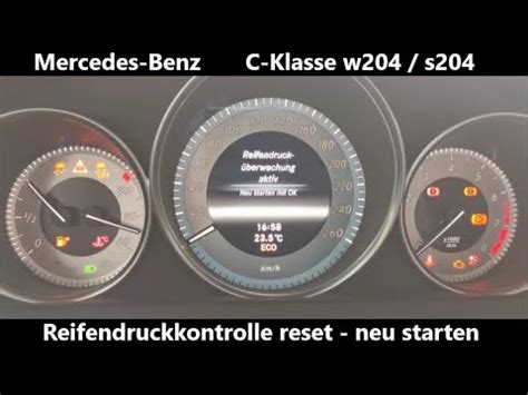 Mercedes Benz C Klasse W204 Reifendruckkontrolle Neu Starten Reset