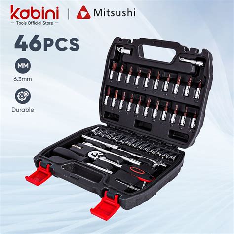 Mitsushi 46pcs Set Tool Box Car Motorcycle Repair Set Hand Tools Home