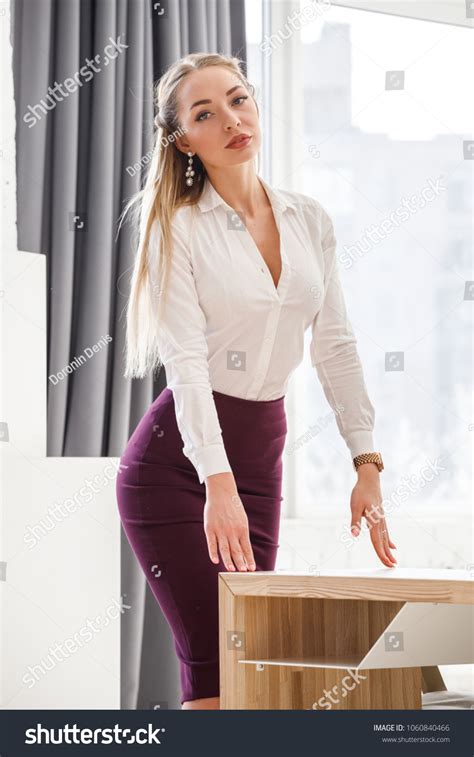 Lovely Blonde Girl Doing Sexy Business Stock Photo 1060840466 Shutterstock