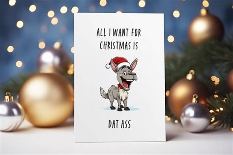All I Want For Christmas Is Dat Ass Folded Christmas Card Innapropriate Xmas Card Funny Holiday