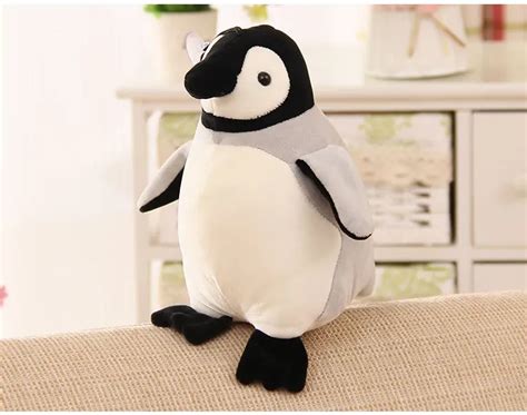 small cute plush penguin toy soft stuffed gray penguin doll gift about
