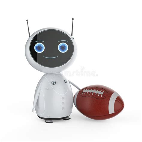 Robot Avec La Boule Du Football Illustration Stock Illustration Du