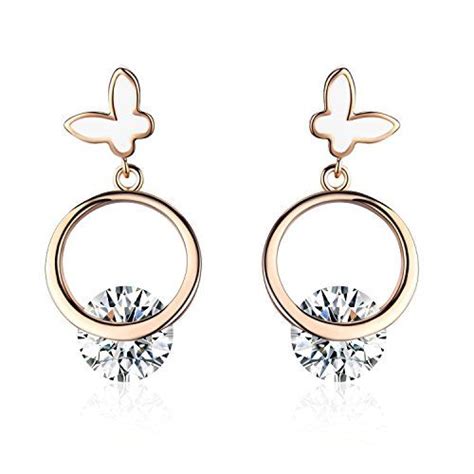 Sbling 18k Rose Gold Plated Cubic Zirconia Drop Earrings 15 Cttw