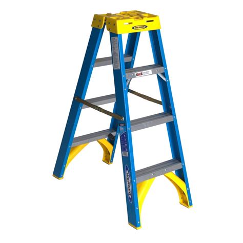 Werner Ft Fiberglass Type Lbs Capacity Twin Step Ladder At