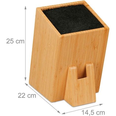 Relaxdays Knife Block Storage For Blades Universal Holder Bristle