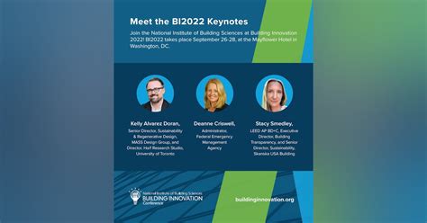 NIBS announces Building Innovation 2022 keynotes | Buildings