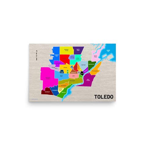 Toledo Neighborhoods Poster Map - Etsy