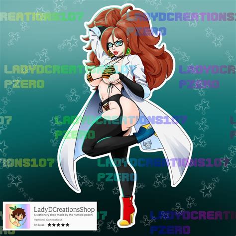 Sexy Android 21 Lab Coat Tiger Bikini Glossy Sticker Etsy Australia