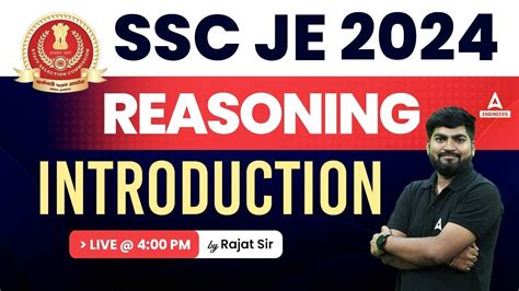 Ssc Je 2024 Reasoning Introduction Class Ssc Je Reasoning Classes By Rajat Sir Youtube