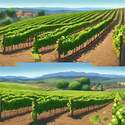 Premium Photo Create A Digital Painting Of A Picturesque Vineyard