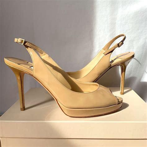 Jimmy Choo Nude Patent Leather Nova Gem