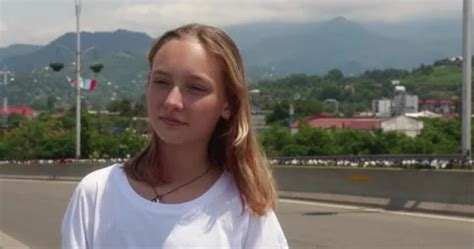 Cute Blonde Teen Girl Tourist Standing O Stock Video Pond5