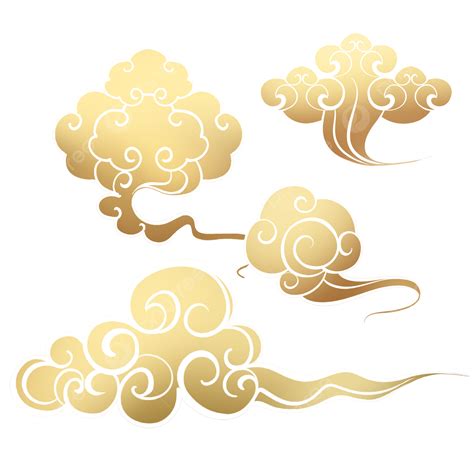 Chinese Auspicious Cloud Traditional Golden Traditional Pattern