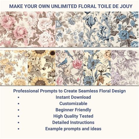 Midjourney Prompts Seamless Floral Design Ai Ultimate Guide Etsy