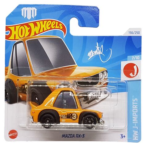 Amazon Hot Wheels Mad Mike Mazda RX 3 Tooned Orange 7 10 HW J Imports Toys Games